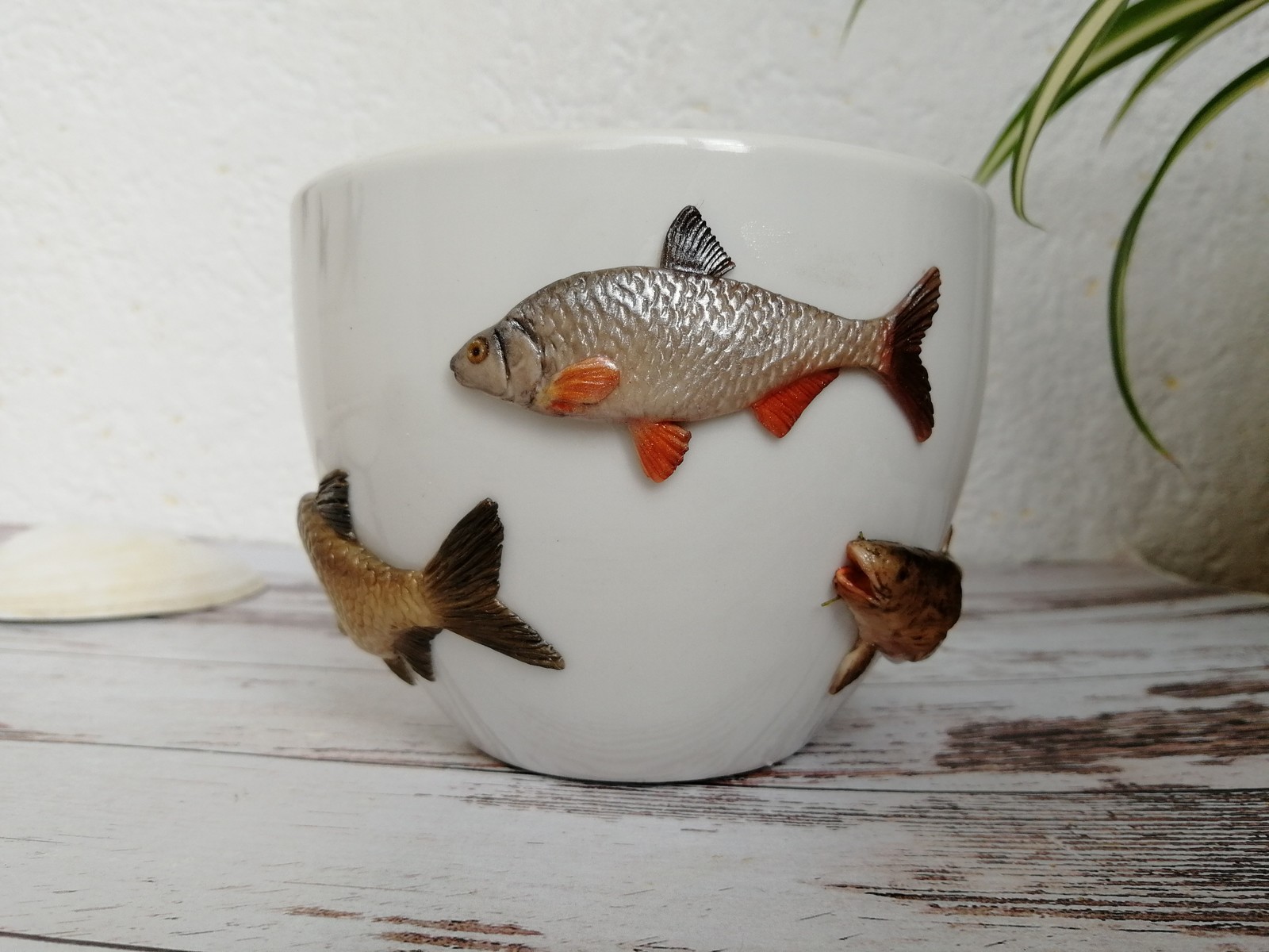 Fishing mug - My, With your own hands, Creation, Needlework, A fish, Fishing, Presents, Handmade, Fishermen, Longpost