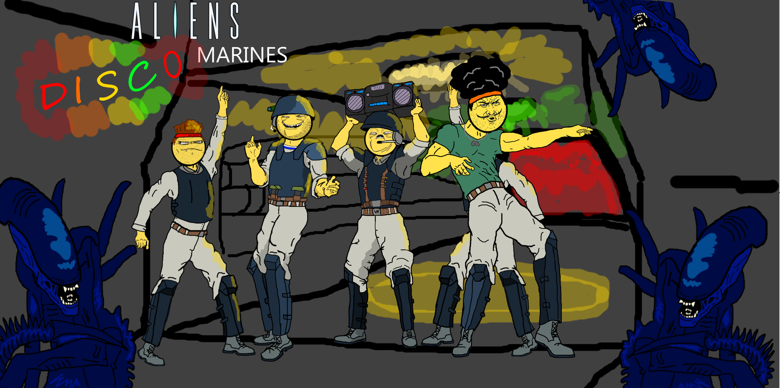 When you love colonial infantry and disco. - My, Disco, Marines, Games, Drawing