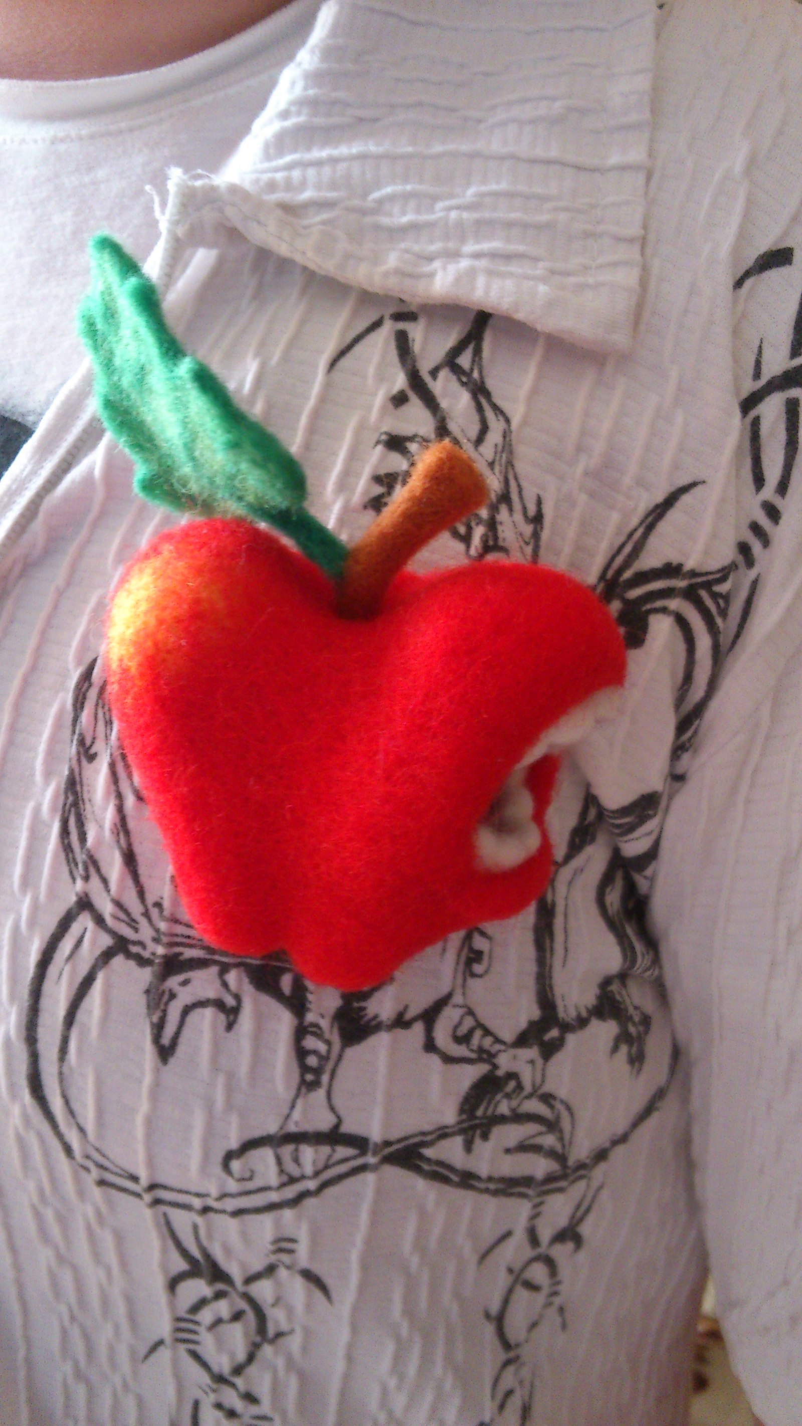 Apple - Original!!! - My, Handmade, Dry felting, Apple, Original, Apples, Paradise Lost, Free time, Needlework without process, Longpost