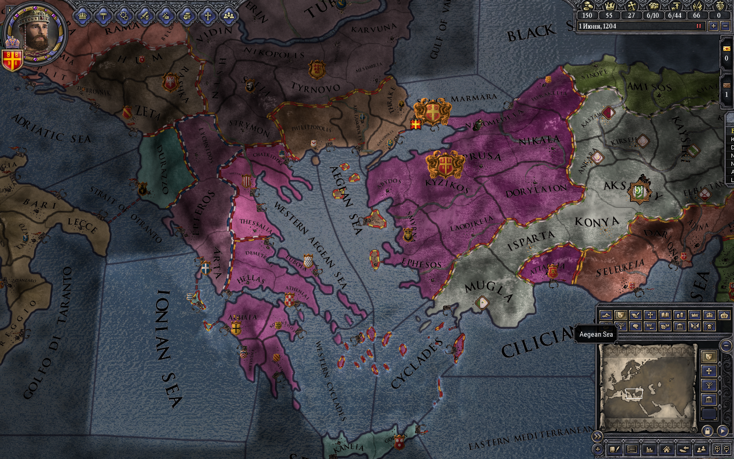 Crusader kings 2 AAR. Byzantium. 1204. Part 2. Southern Hellas and the traitor Komnenos. - My, Crusader kings ii, Aar, Byzantium, Leitstream, Longpost