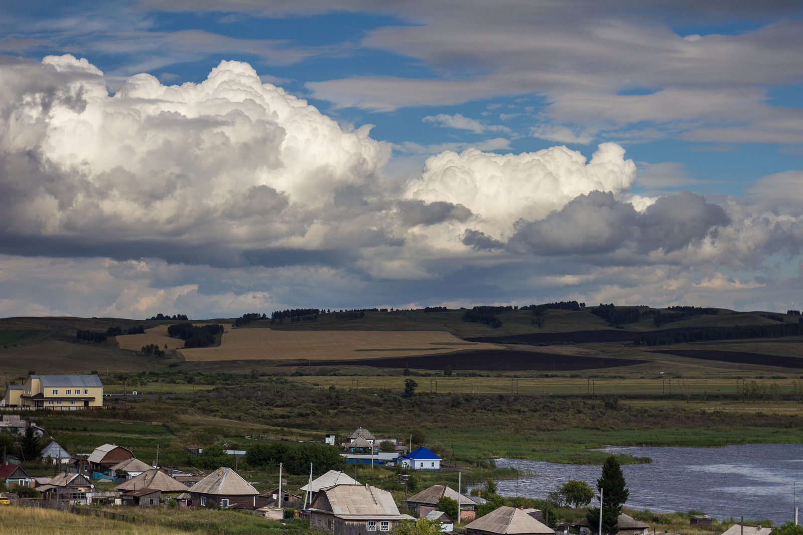 On the way to fishing. - My, Nature, Rainbow, Lake, Longpost, Kemerovo region - Kuzbass, Dump, Rye, Clouds