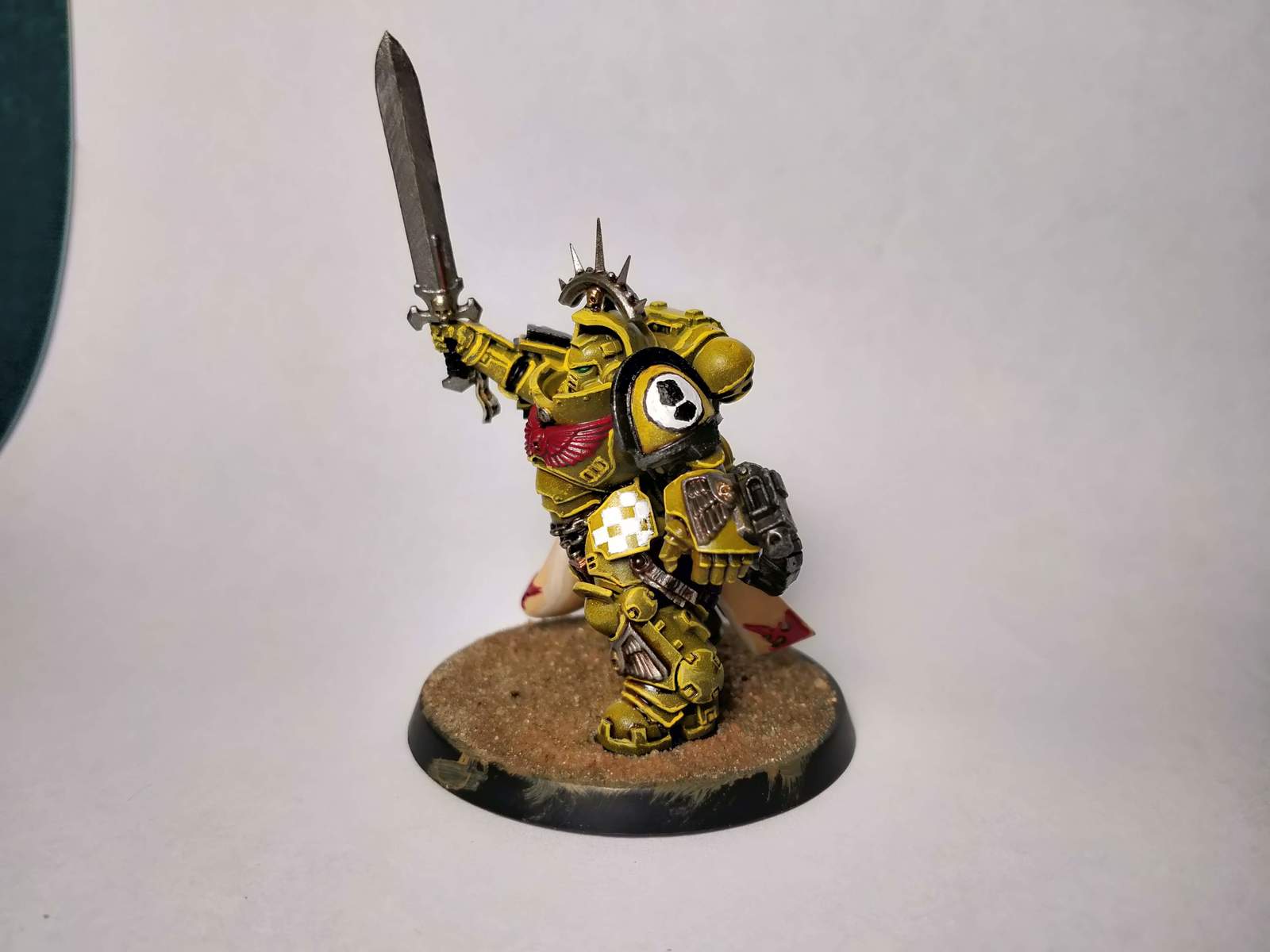 Покрас капитана имперских кулаков - Моё, Wh miniatures, Покраска миниатюр, Warhammer 40k, Imperial Fists, Длиннопост