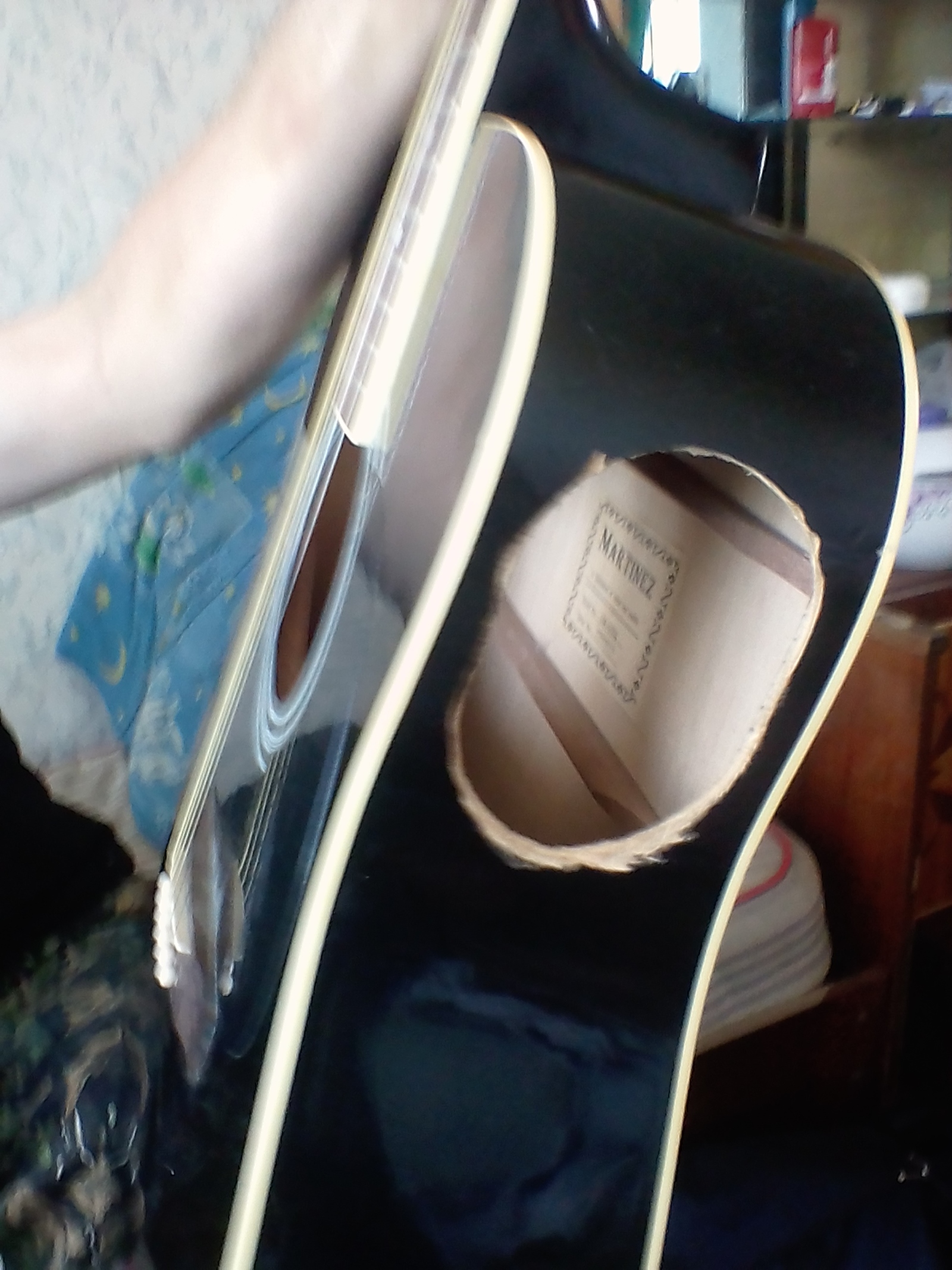 Hole on the guitar - My, Acoustic guitar, Hole