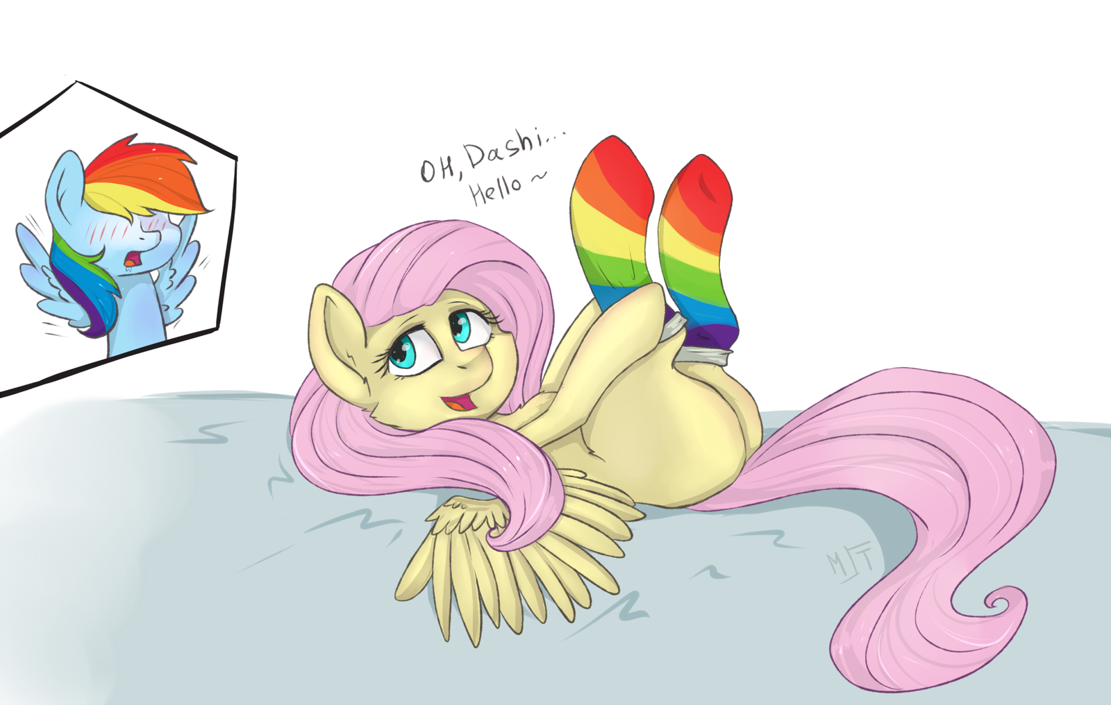 Ooops :3 - Rainbow dash, Fluttershy, PonyArt, Shipping, MLP Edge, MLP Socks, My little pony