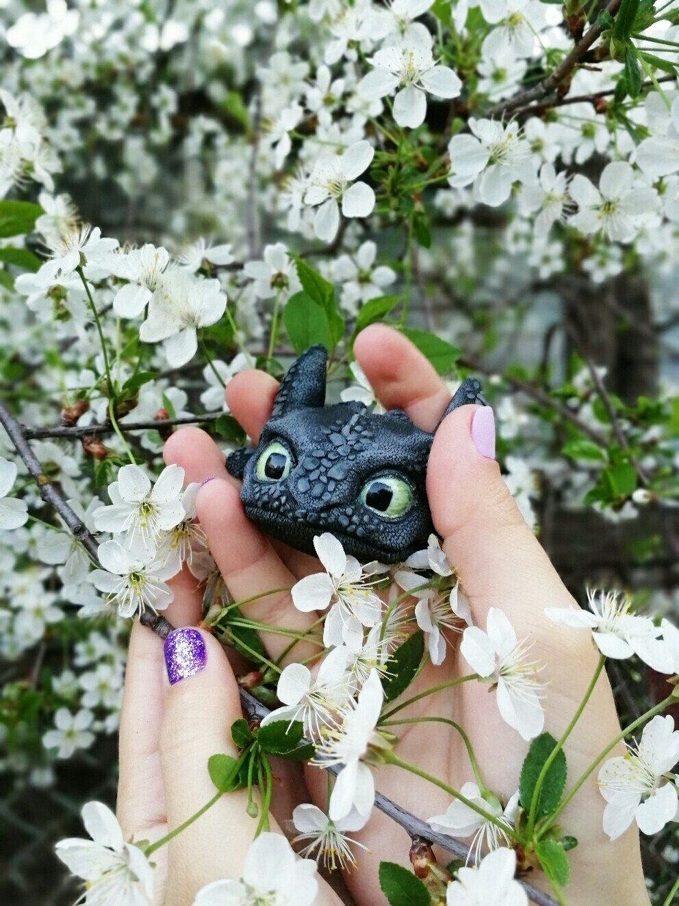 Toothless (brooch/magnet) - My, Toothless, How to train your dragon, Handmade, Creation, Лепка, Sculpture, Brooch, Magnet, Longpost