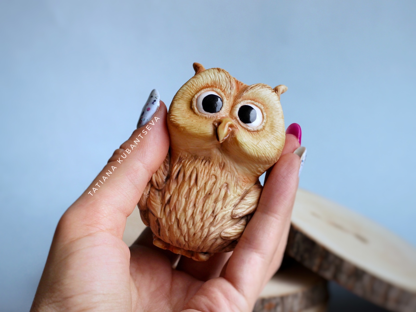 Polymer clay owl for soap mold ^.^ - My, Лепка, Needlework without process, Owl, Soap, Figurine, Longpost, Figurines