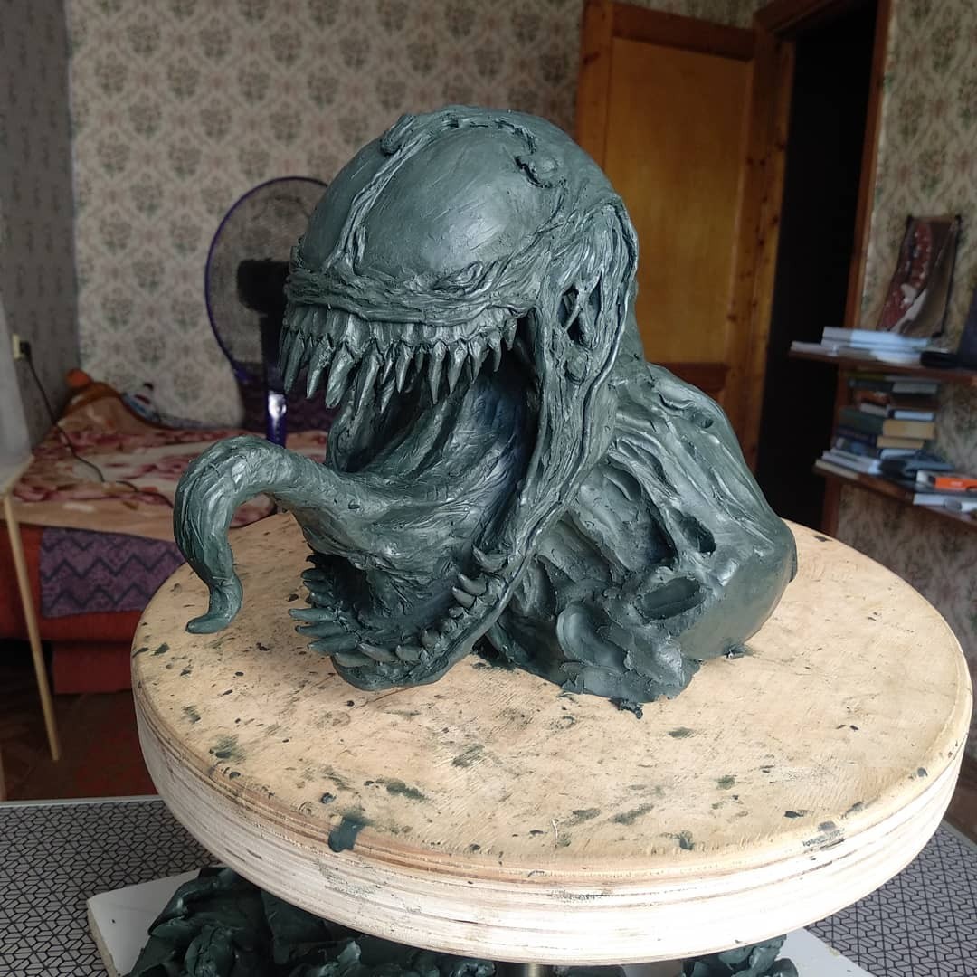 Sculptural beginning - My, Venom, Sculpture, Yoda, Predator, With your own hands, Hobby, Лепка, Creation, Longpost, Predator (film)