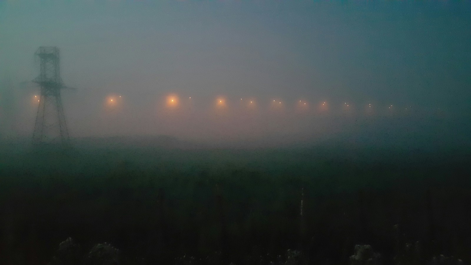 It's fog - Fog, Night, Power lines, Longpost