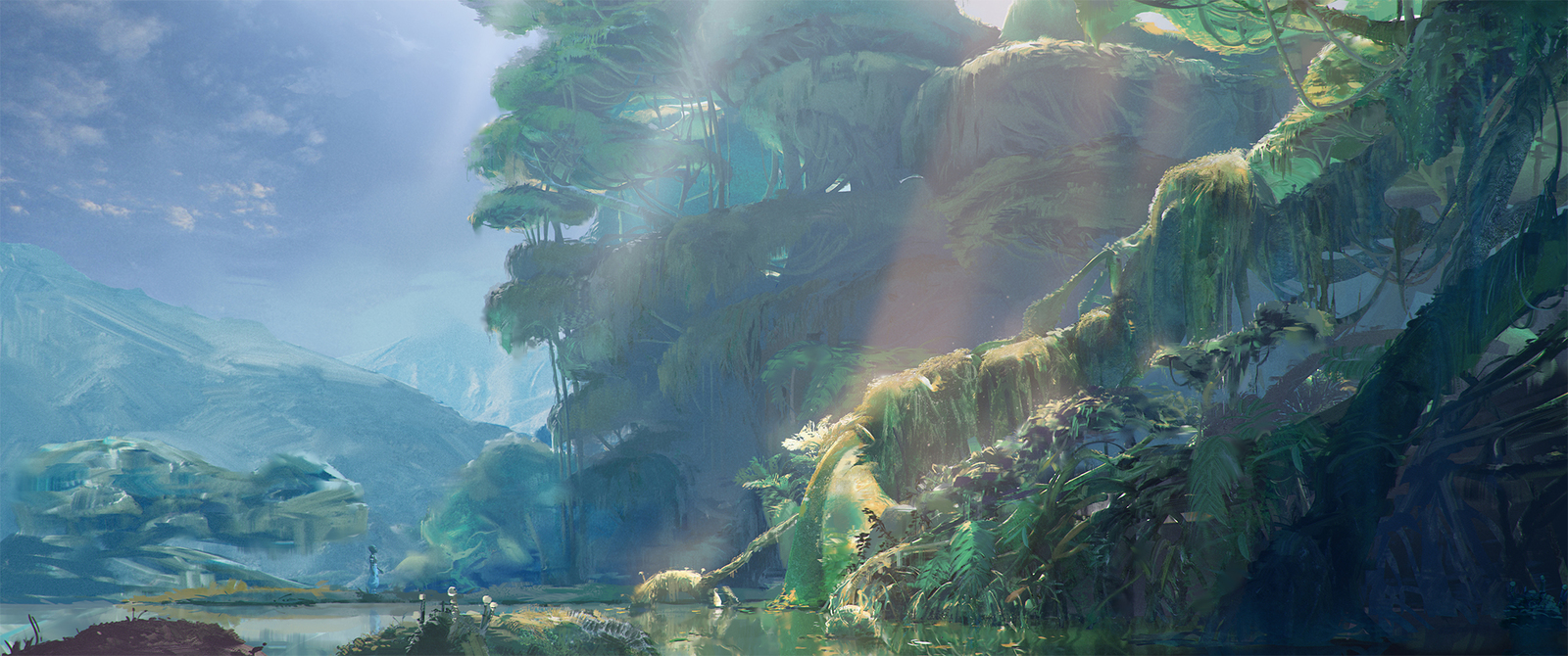 Jungle Oasis. - My, Art, Animation, Landscape, GIF