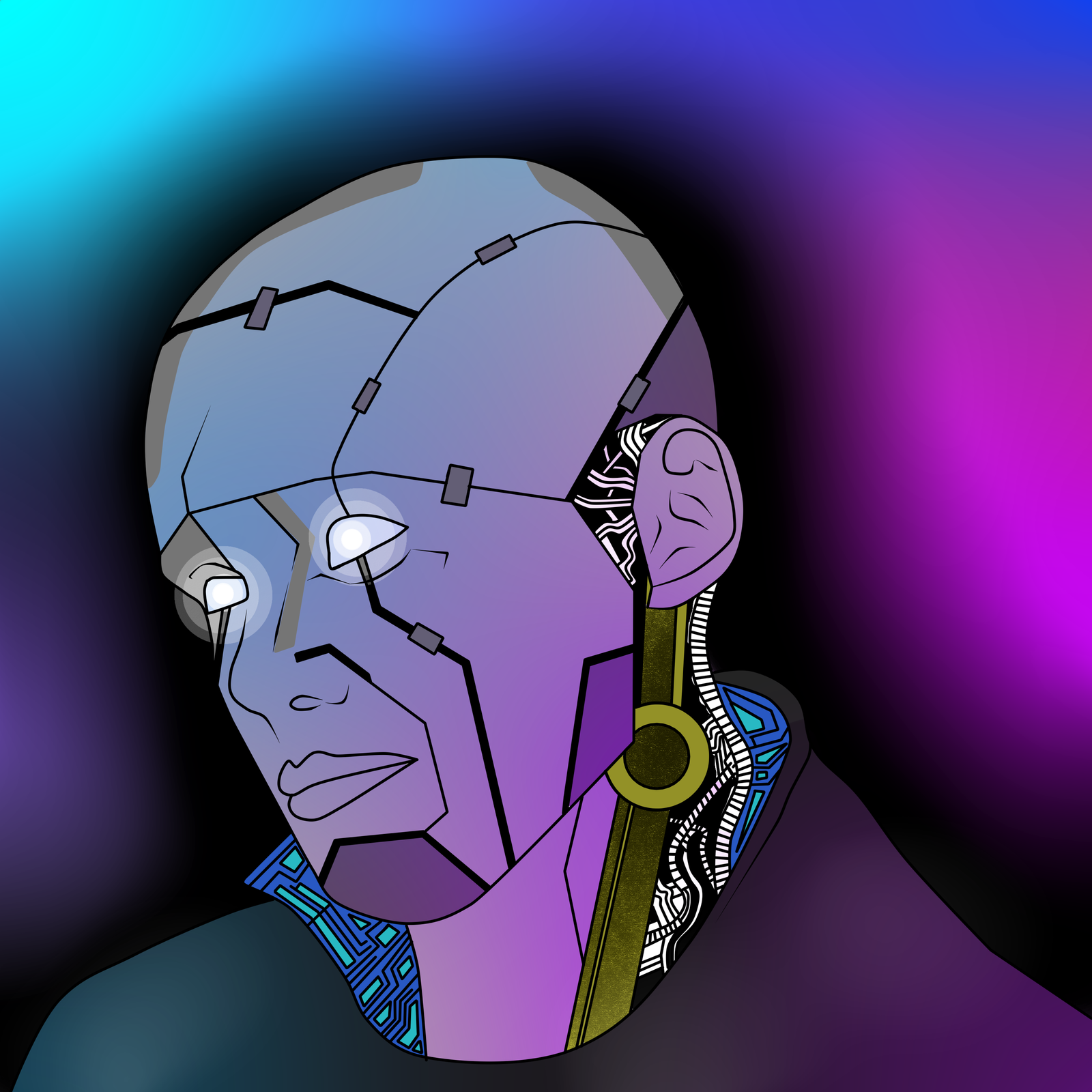 Cyberpunk - Art, My, SAI, Portrait, Cyberpunk