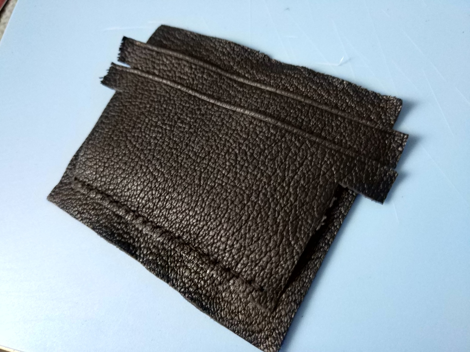 Classic wallet with coin compartment. - My, Leather, Leather products, With your own hands, Wallet, Handmade, Longpost, Handmade