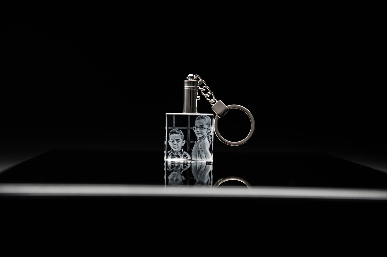 Keychain with backlight - My, Keychain, Crystals, 3D, Chicago, Chicago