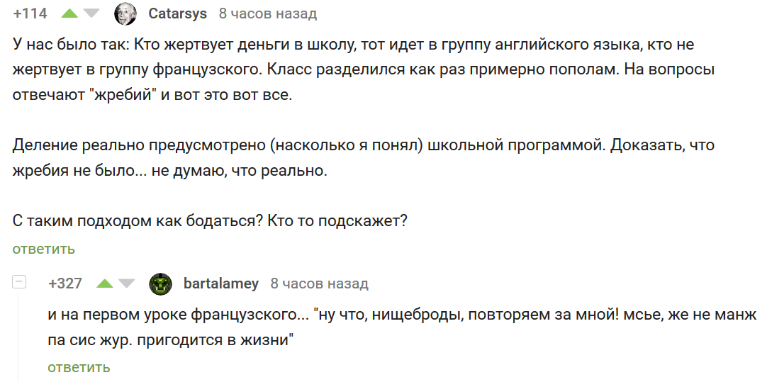 То что действительно пригодится в жизни. - Школа, Поборы, Поборы в школе, Опыт, Комментарии на Пикабу, Скриншот