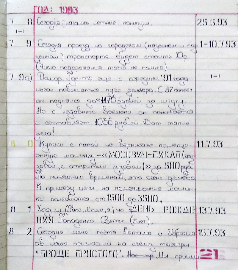 A diary that I kept at the age of 12 :-) (at the request of subscribers) - My, Diary, Pupils, Events, Boris Yeltsin, Politics, Coup, Longpost, 90th