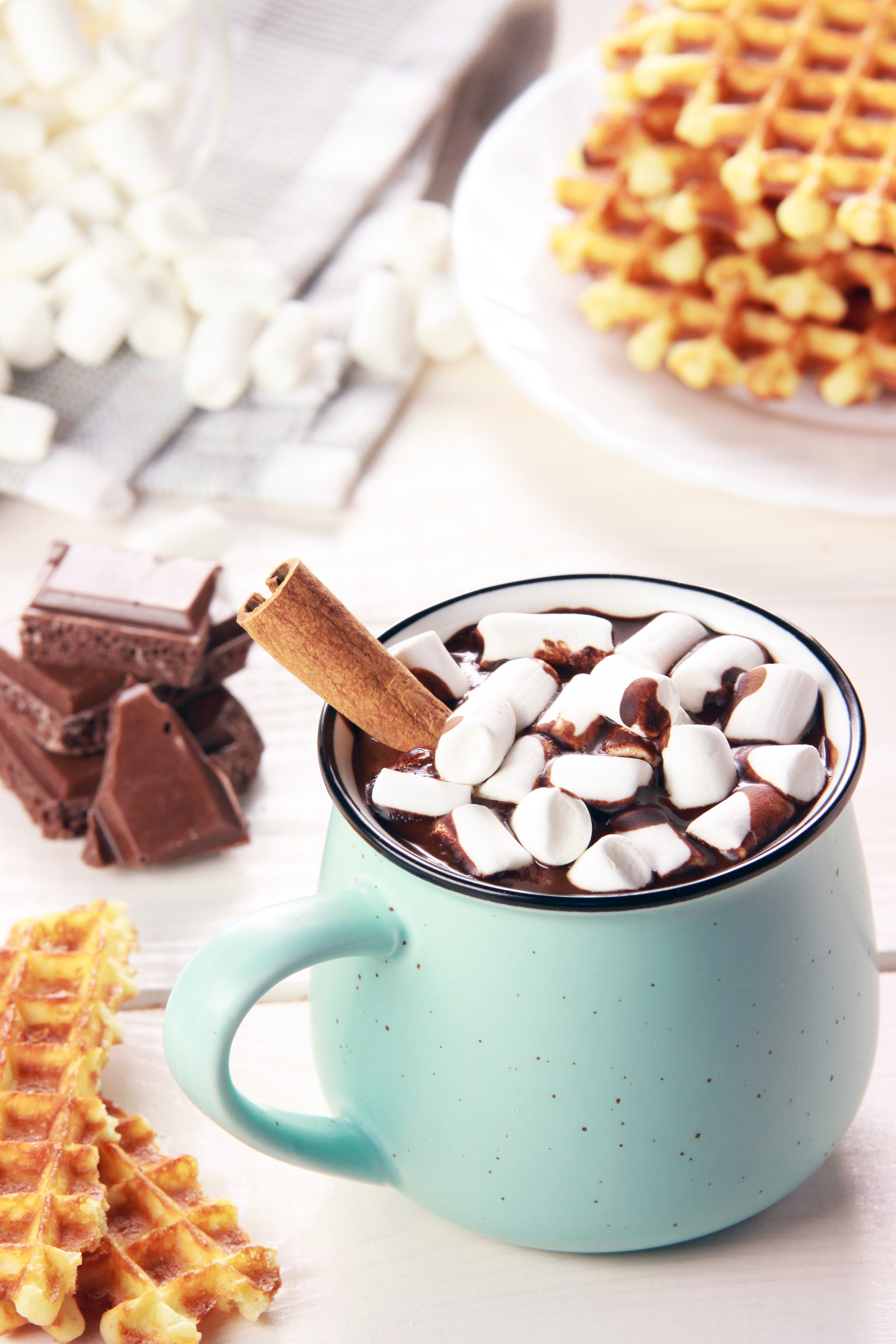 my breakfast - Food, Waffles, Cocoa, Yummy, The photo, Breakfast