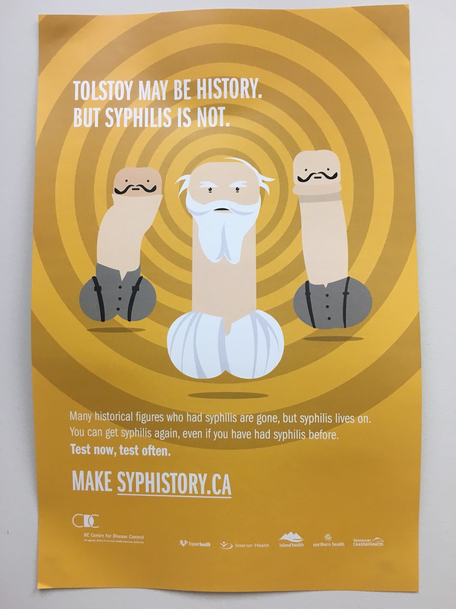 Even in Canada they know the joke about Tolstoy - Lev Tolstoy, Actually, Poster, Hospital, Syphilis, Canada