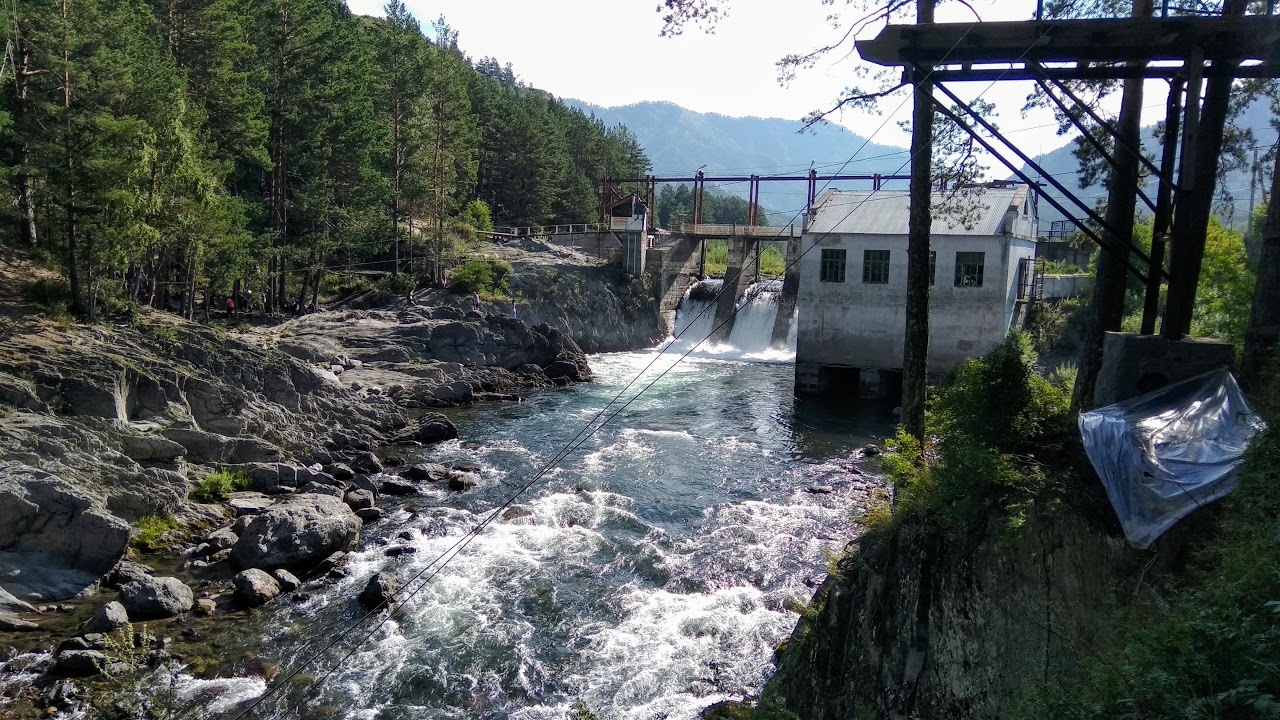 Chemal HPP, photo on the phone - My, Hydroelectric power station, The photo, Landscape, No filters