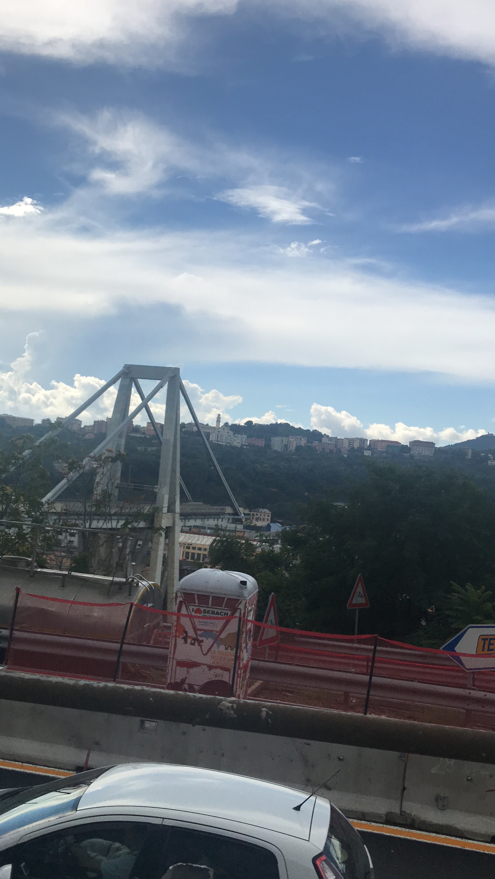 Fallen bridge in Genoa. Italy. - Italy, Bridge, Catastrophe, Longpost, Genoa