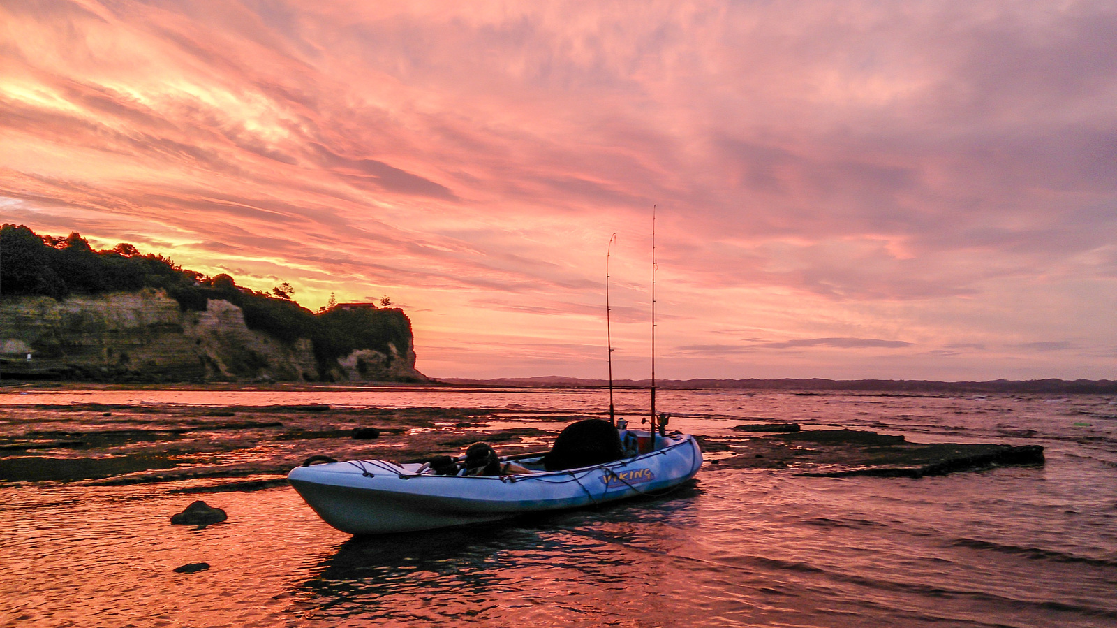 After fishing - My, New Zealand, Kayak, Kayaking, Fishing, Sunset, Sea