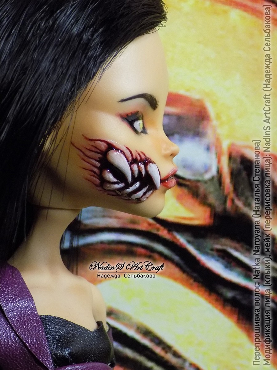 Milina (Mortal Combat). Ooak from Monster High doll - Ooak, Ooak, Doll, Redrawing, Milina, , Mortal kombat, Handmade, Longpost