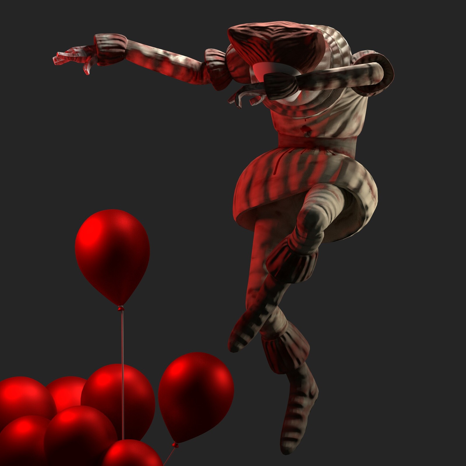 Pennywise the Dancing Clown - Blender, 3D, Artworks, Characters (edit), Gamedev, Clown, It, Pennywise, Longpost, Art