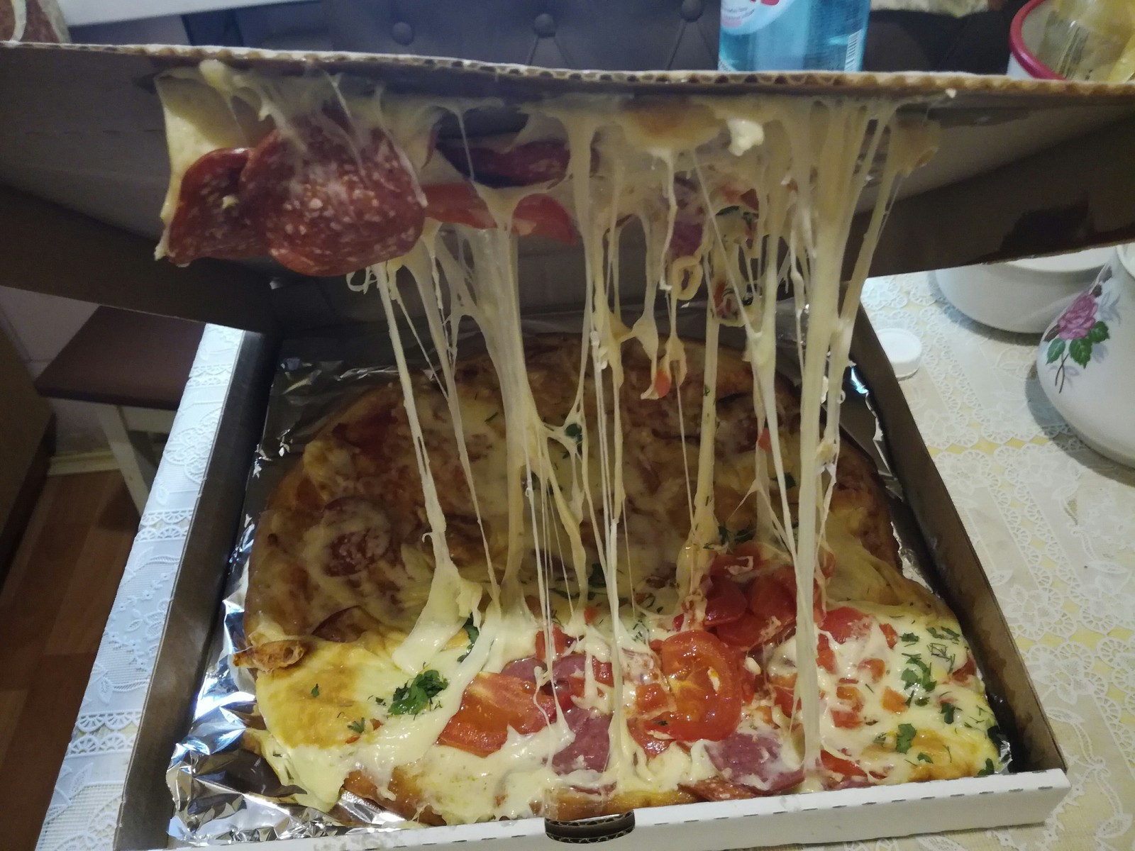 Пицца на фольге