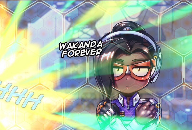 Wakanda forever! - Overwatch, Комиксы, Dva, Soldier 76, Symmetra