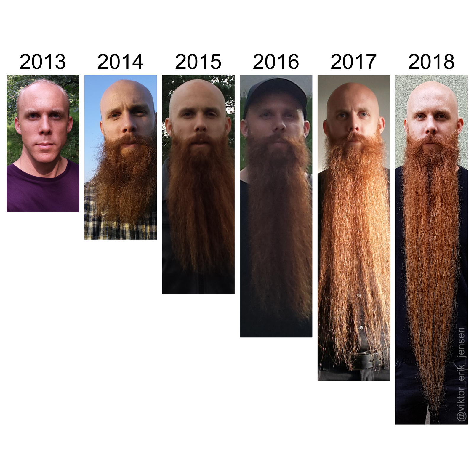 График роста бороды за 6 лет | Пикабу