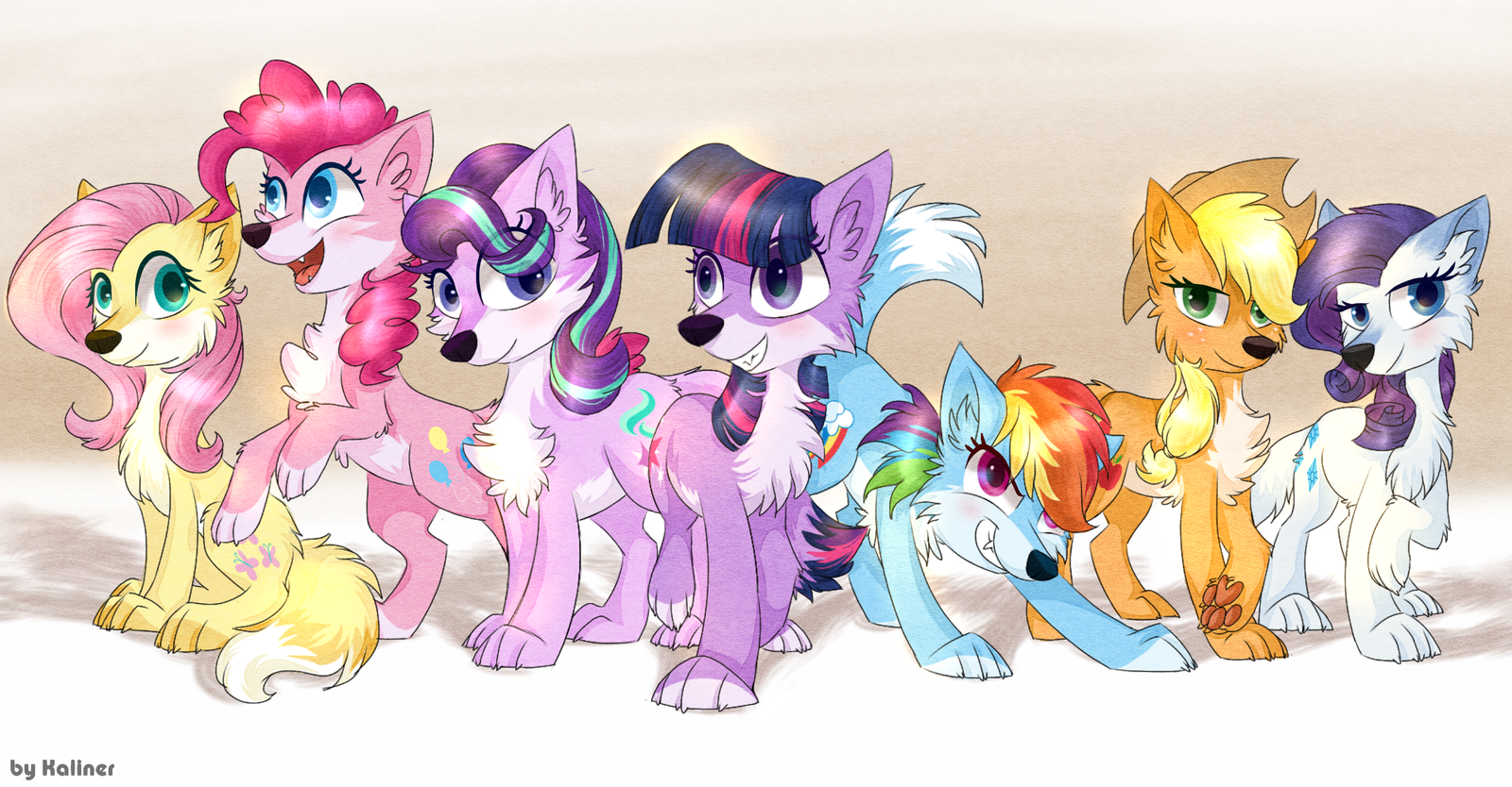 Do you like dogs? - My little pony, PonyArt, , Mane 6, Starlight Glimmer, , 