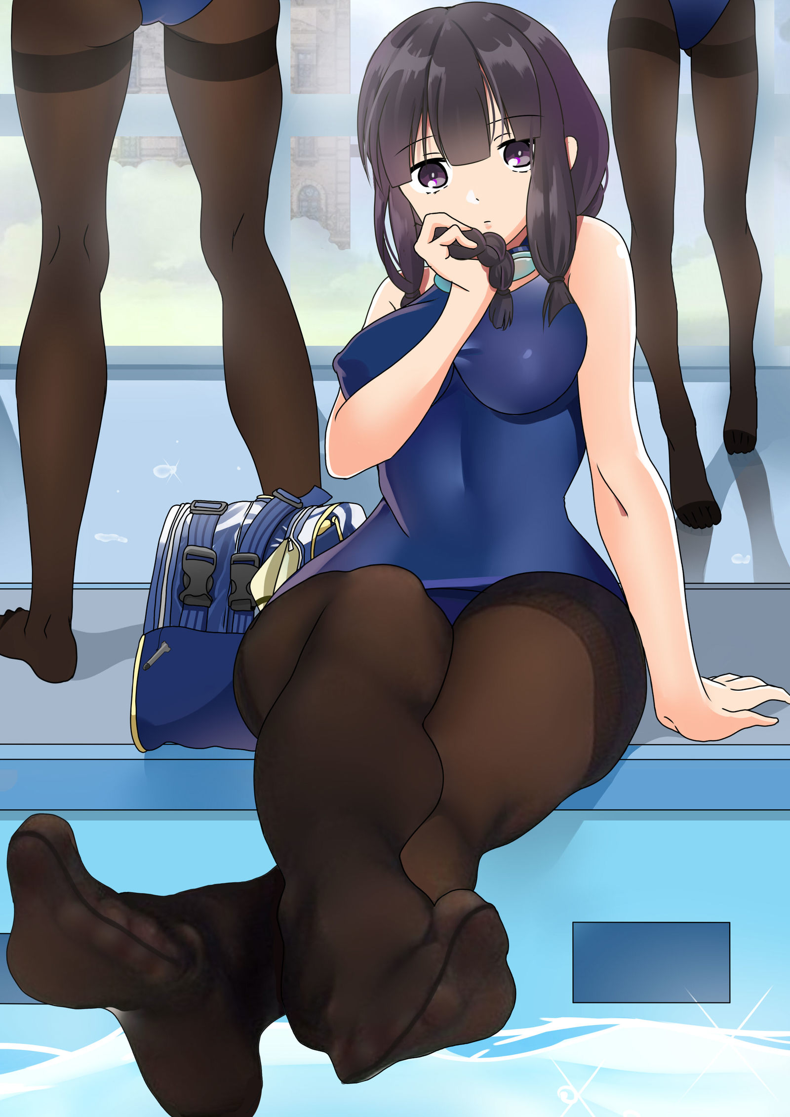 Kitakami - Kantai collection, Kitakami, Anime, Anime art, Tights, Foot fetish