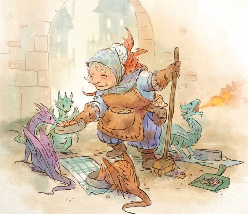 Grandmother of dragons - Art, Grandmother, The Dragon, Longpost, Sandara