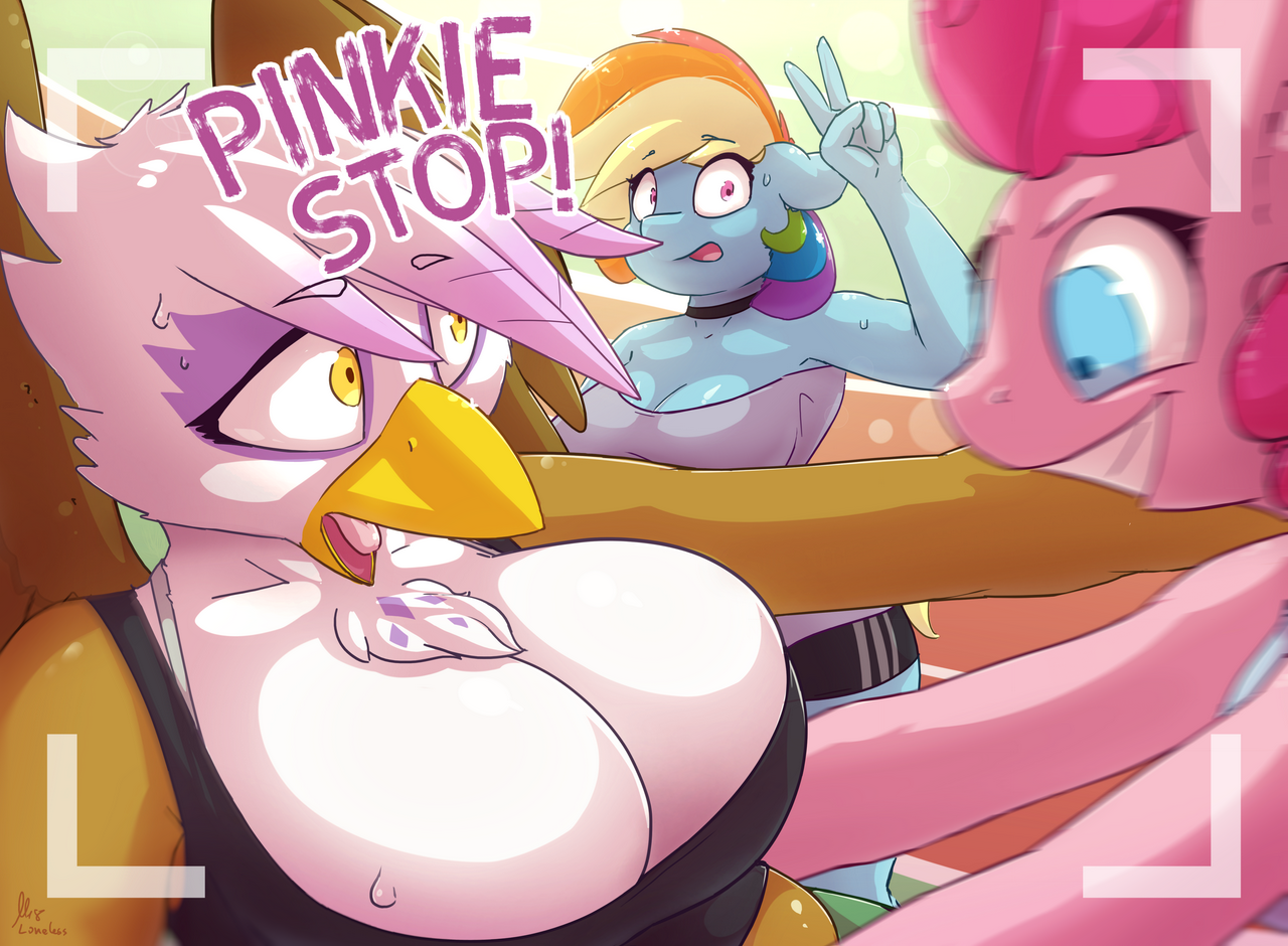 Pinkie Stop! - My Little Pony, Rainbow Dash, Pinkie Pie, Gilda, MLP Edge, Антро