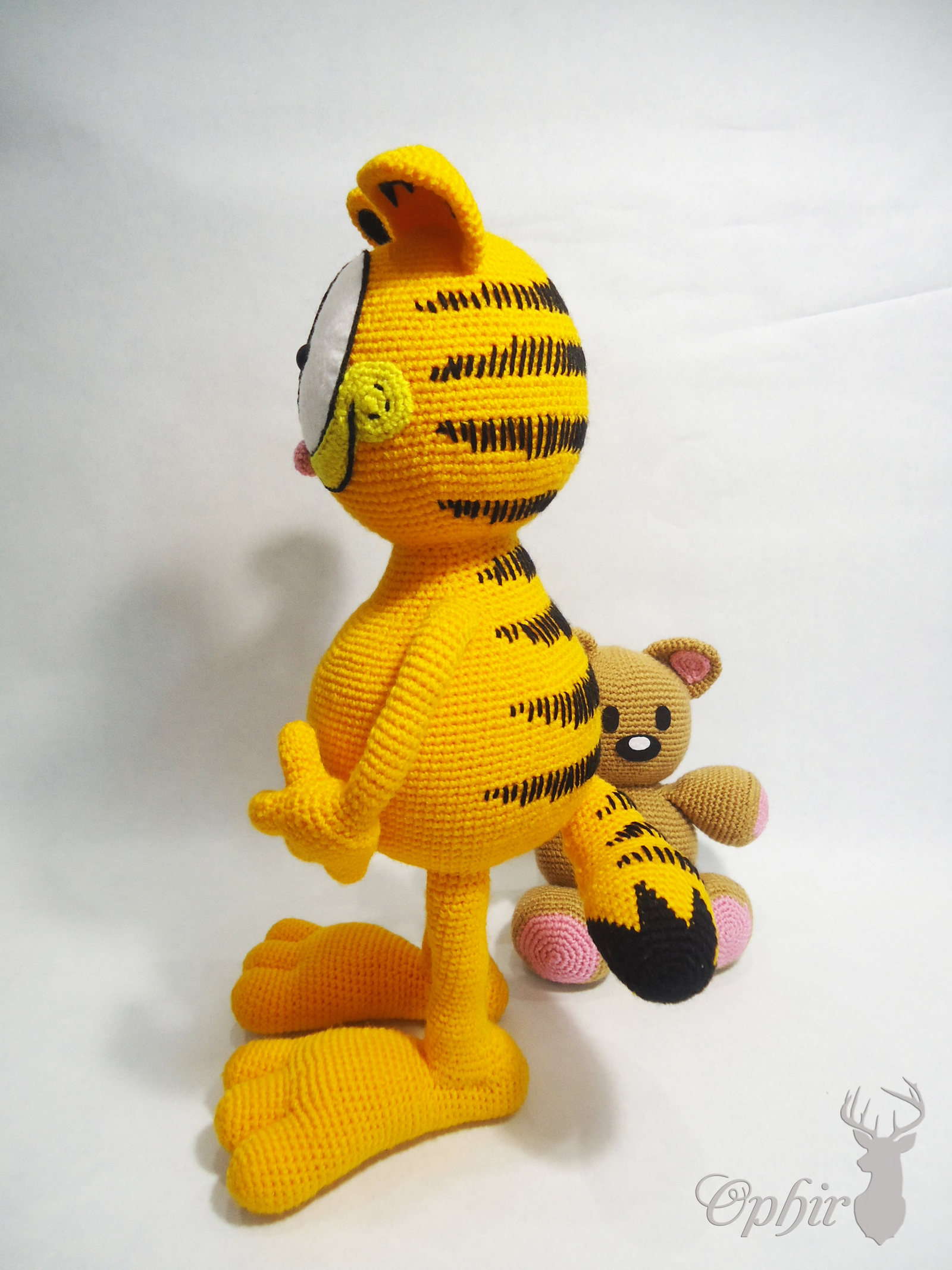 Garfield and Pookie - My, Handmade, Handmade, Garfield, Author's toy, Soft toy, Longpost, The photo