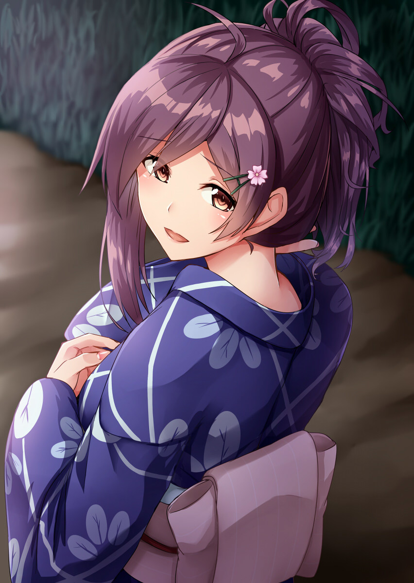 Hagikaze - Kantai collection, Hagikaze, Anime, Anime art, Yukata, Longpost