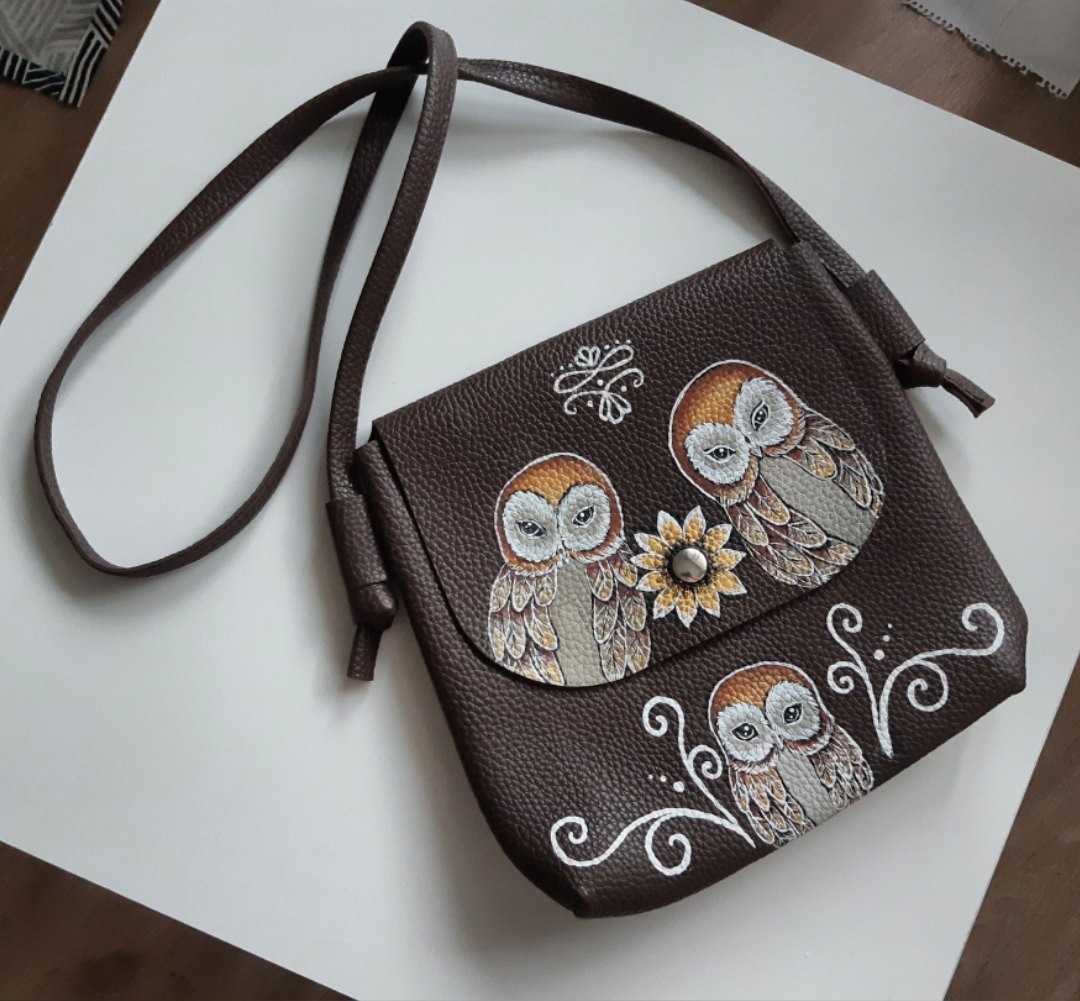 Handbags with the author's hand-painted from St. Petersburg. - My, Owl, , Сумка, Copyright, Painting, Saint Petersburg, Longpost