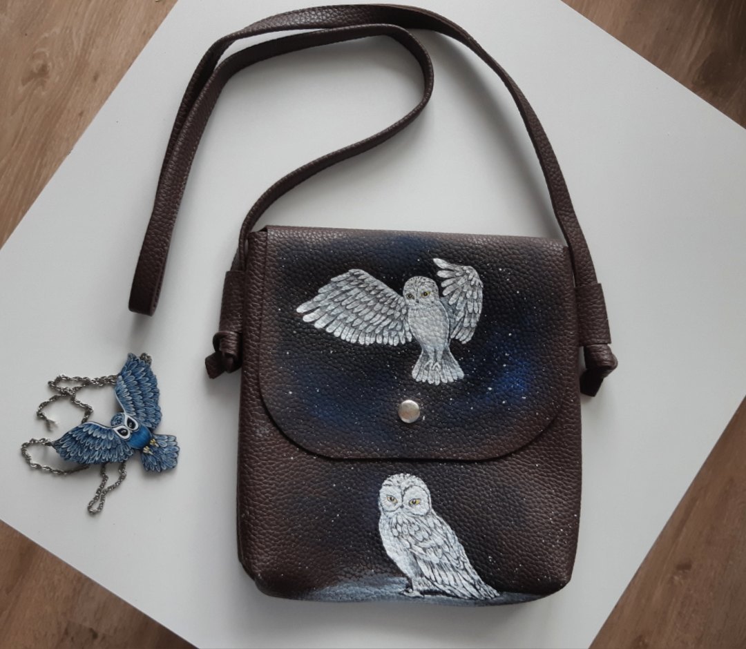 Handbags with the author's hand-painted from St. Petersburg. - My, Owl, , Сумка, Copyright, Painting, Saint Petersburg, Longpost