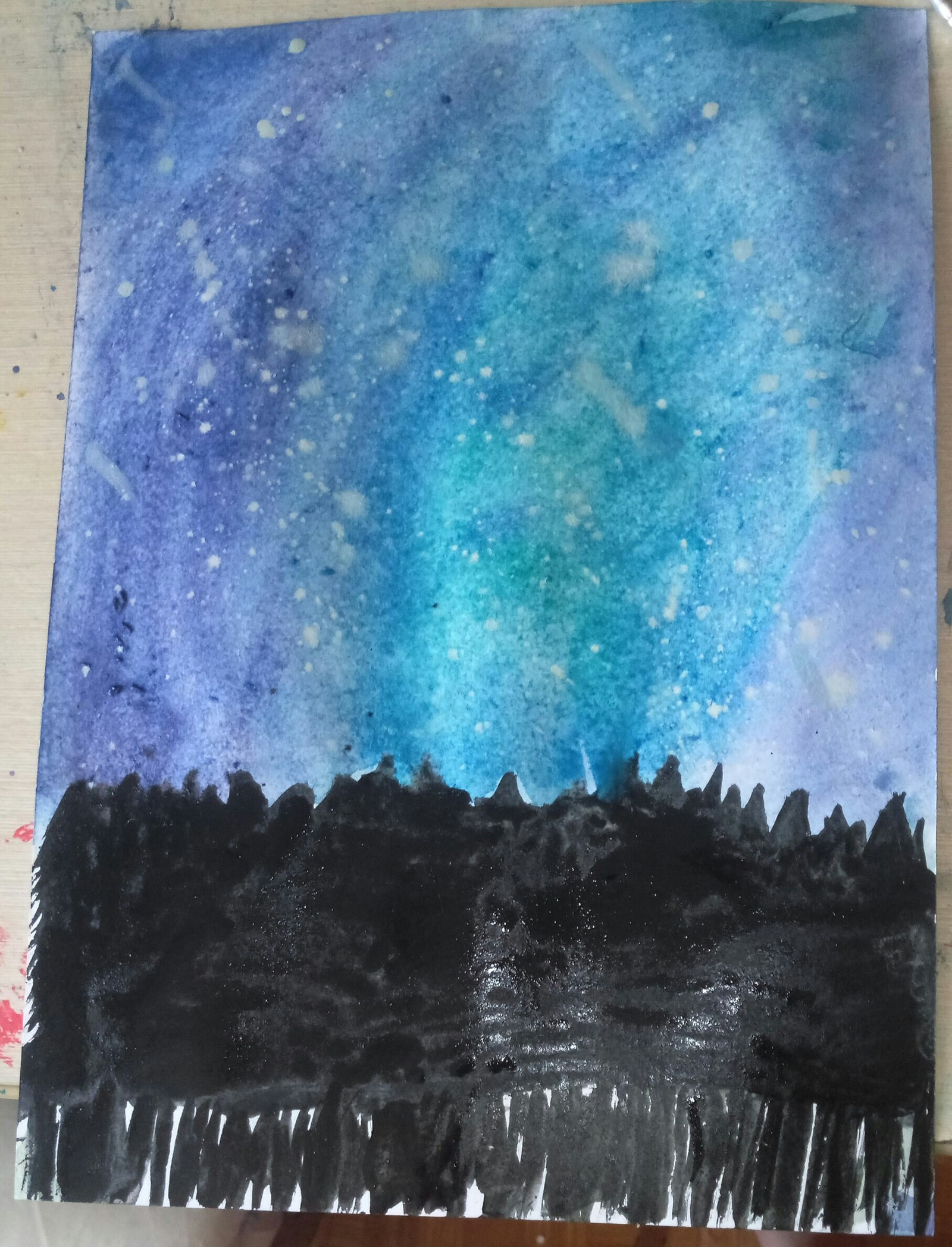 Looking forward to proper criticism. - My, Space, Drawing, Watercolor