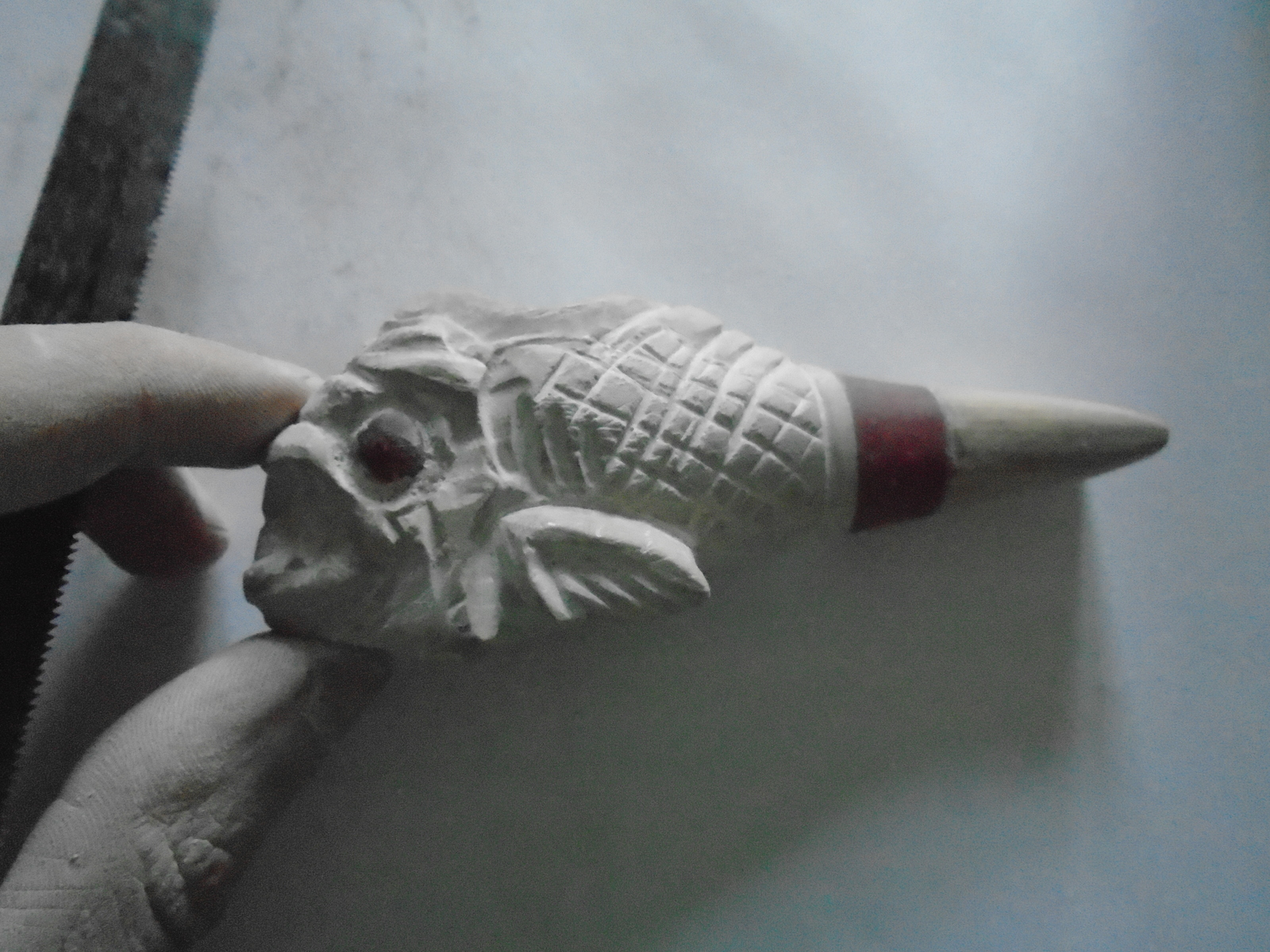 Stone pipe. Part 2 - My, Smoking pipe, A rock, Piranha, Needlework with process, Longpost