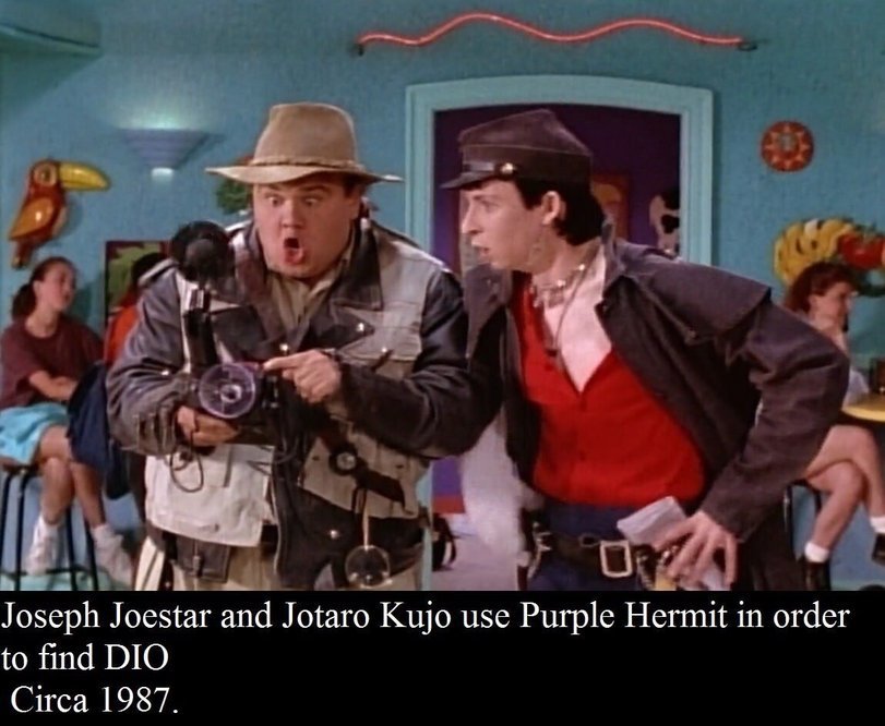 Joseph Joestar and Jotaro Kujo use the Stand to find DIO. - Jojos bizarre adventure, Movies, Joseph Joestar, Kujo Jotaro