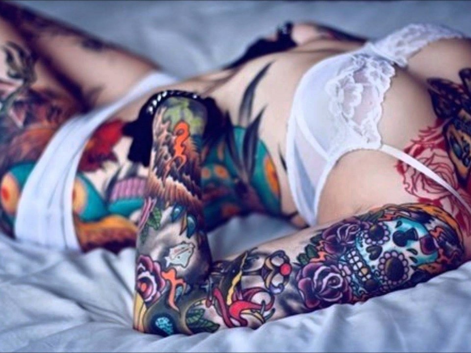 A few girls on the theme of songs - NSFW, Beautiful girl, Tattoo, Song