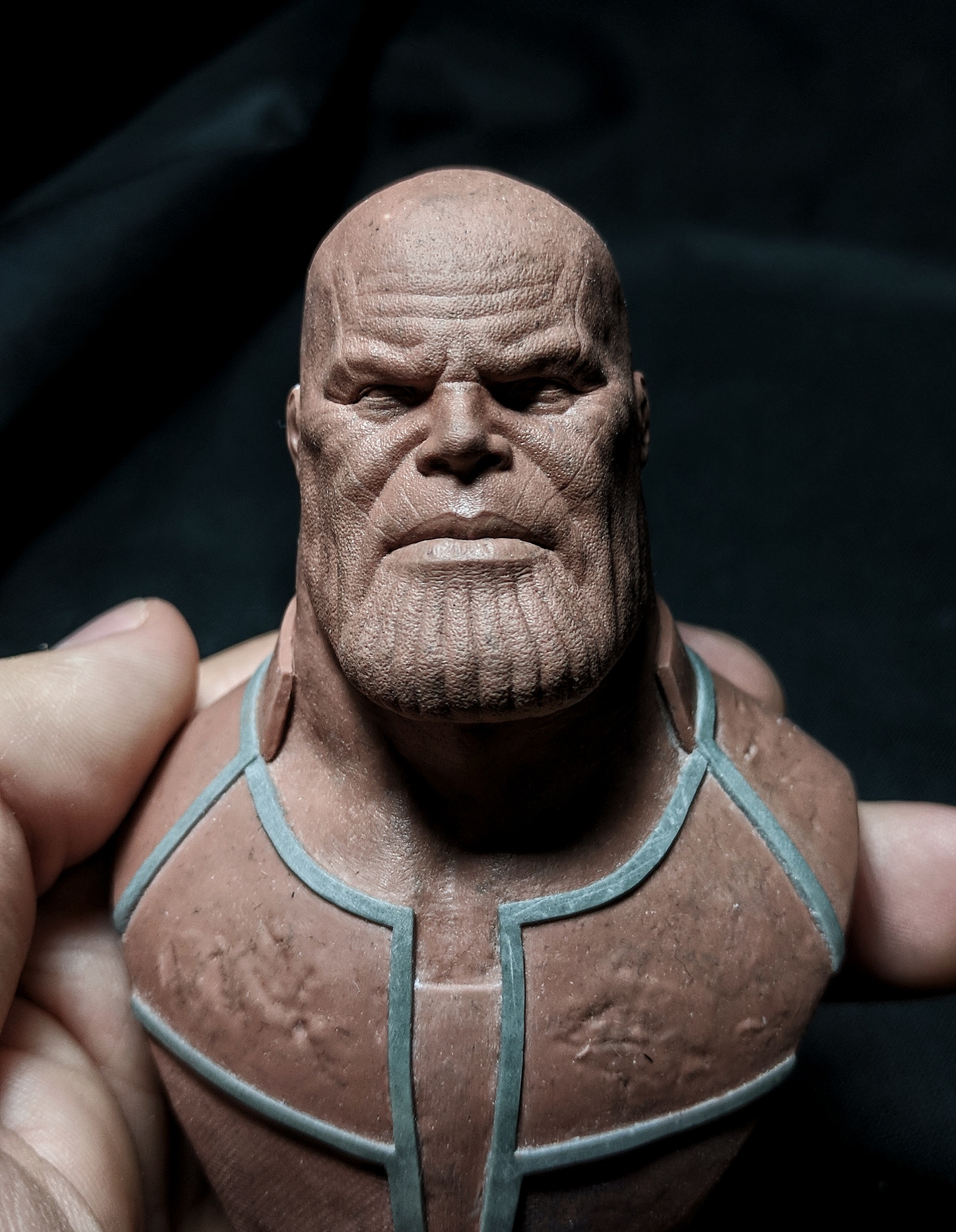 Plasticine bust of Thanos - My, Thanos, Avengers, Marvel, Sculpture, Plasticine, Creation, Friday, Friday tag is mine, Longpost