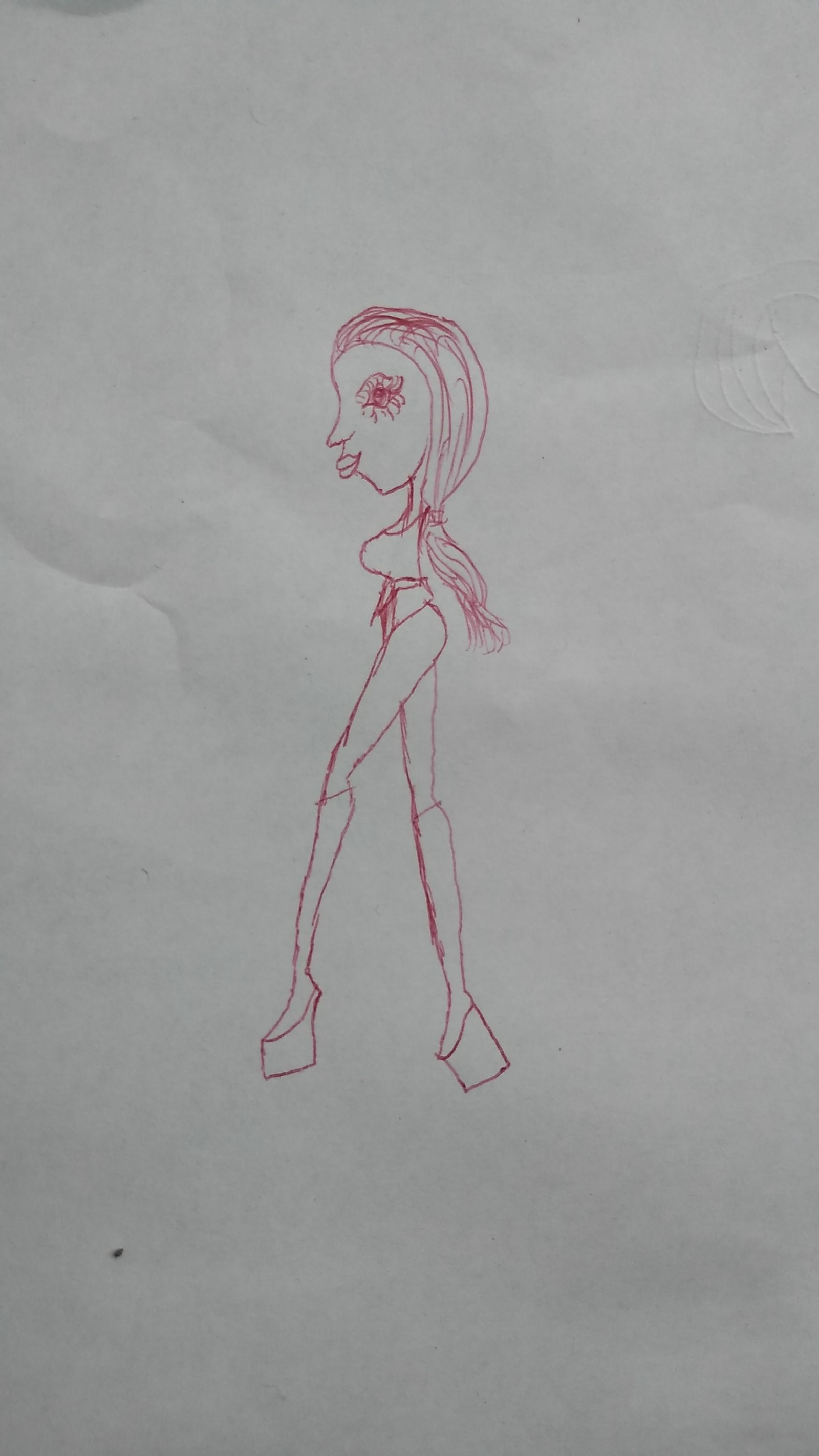 Girly drawing - My, Caricature, Kindergarten, Ball pen, No hands