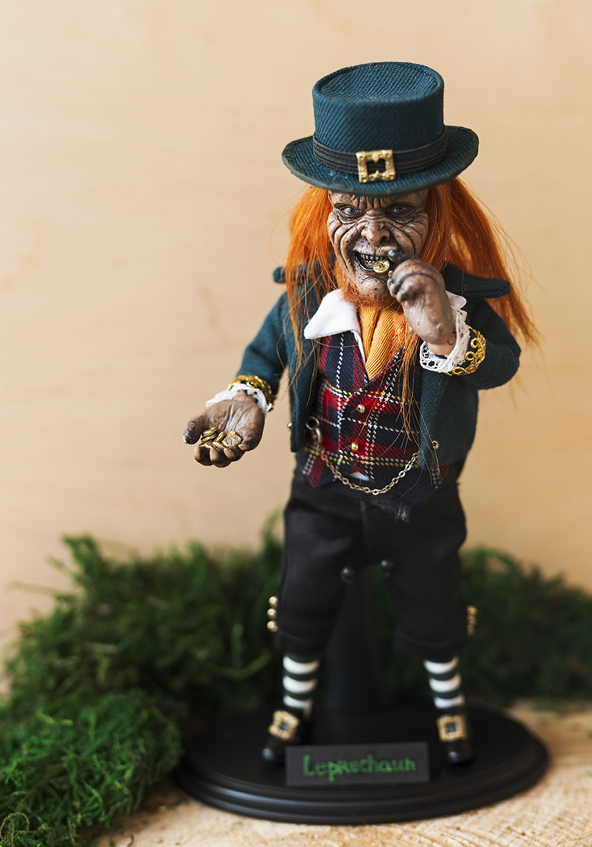 Leprechaun is an action figure sculpture based on the 1993 American horror film. - My, Handmade, Polymer clay, Action Figures, Sculpture, Leprechaun, Longpost