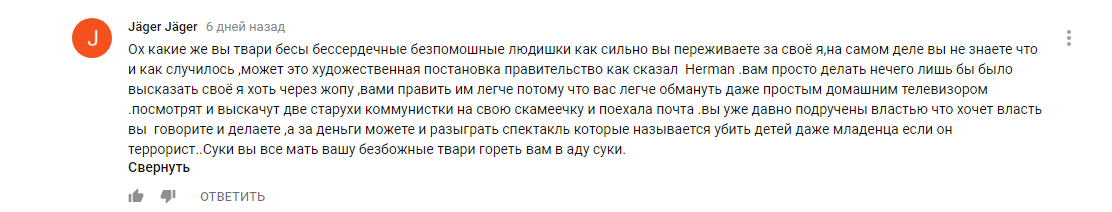 Либералы и боевики,часть седьмая. - Террористы, Белоленточники, Терроризм, Политика, YouTube, Комментарии