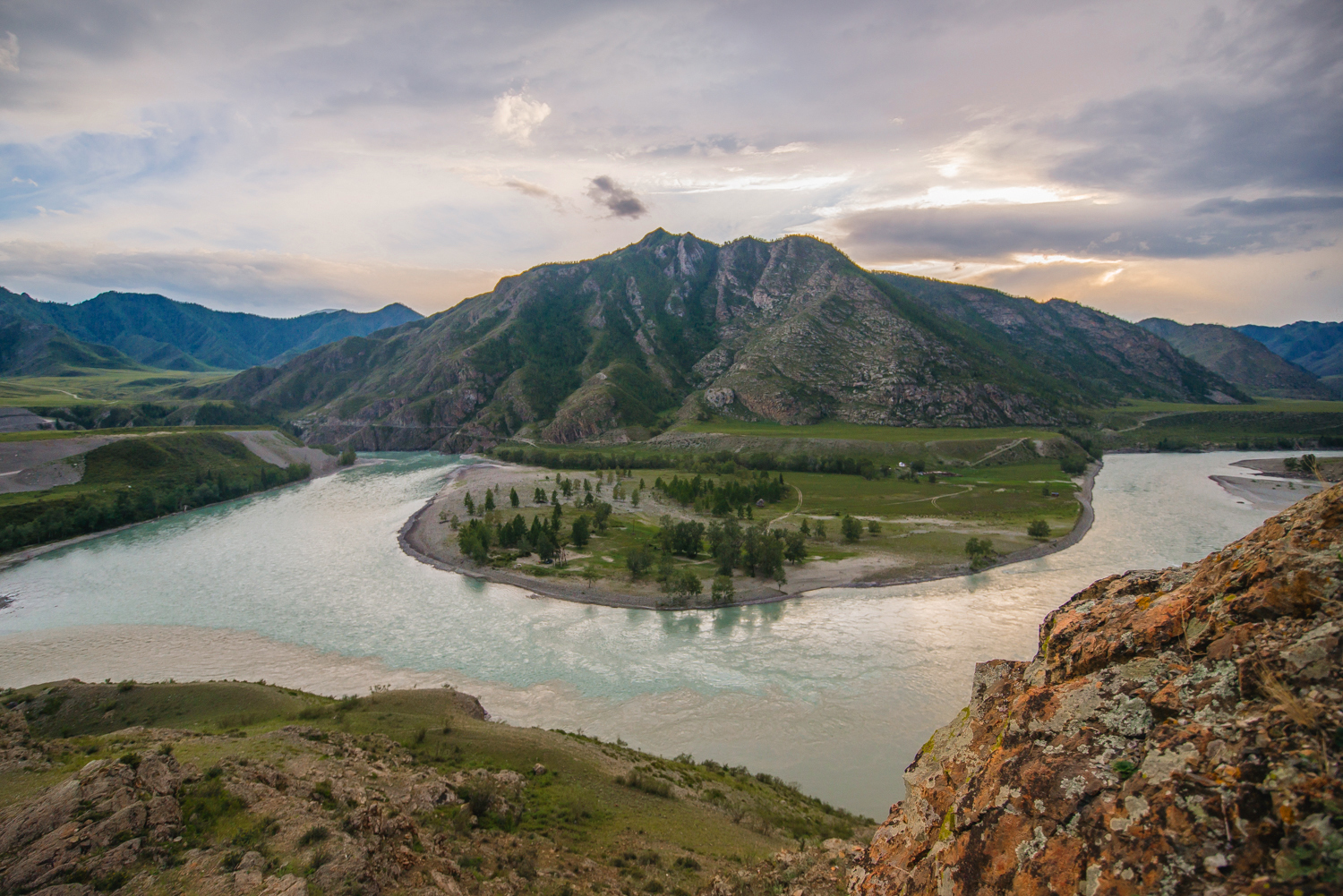 Altai, the confluence of the Chuya with the Katun - My, Altai, Mountain Altai, wildlife, beauty of nature, Longpost, Altai Republic