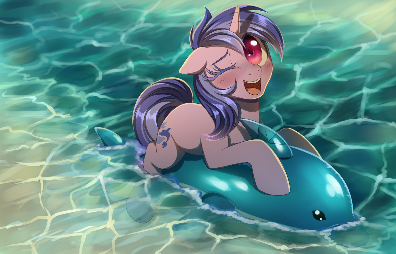 Pony Riding a Dolphin - My little pony, Sea Swirl, PonyArt