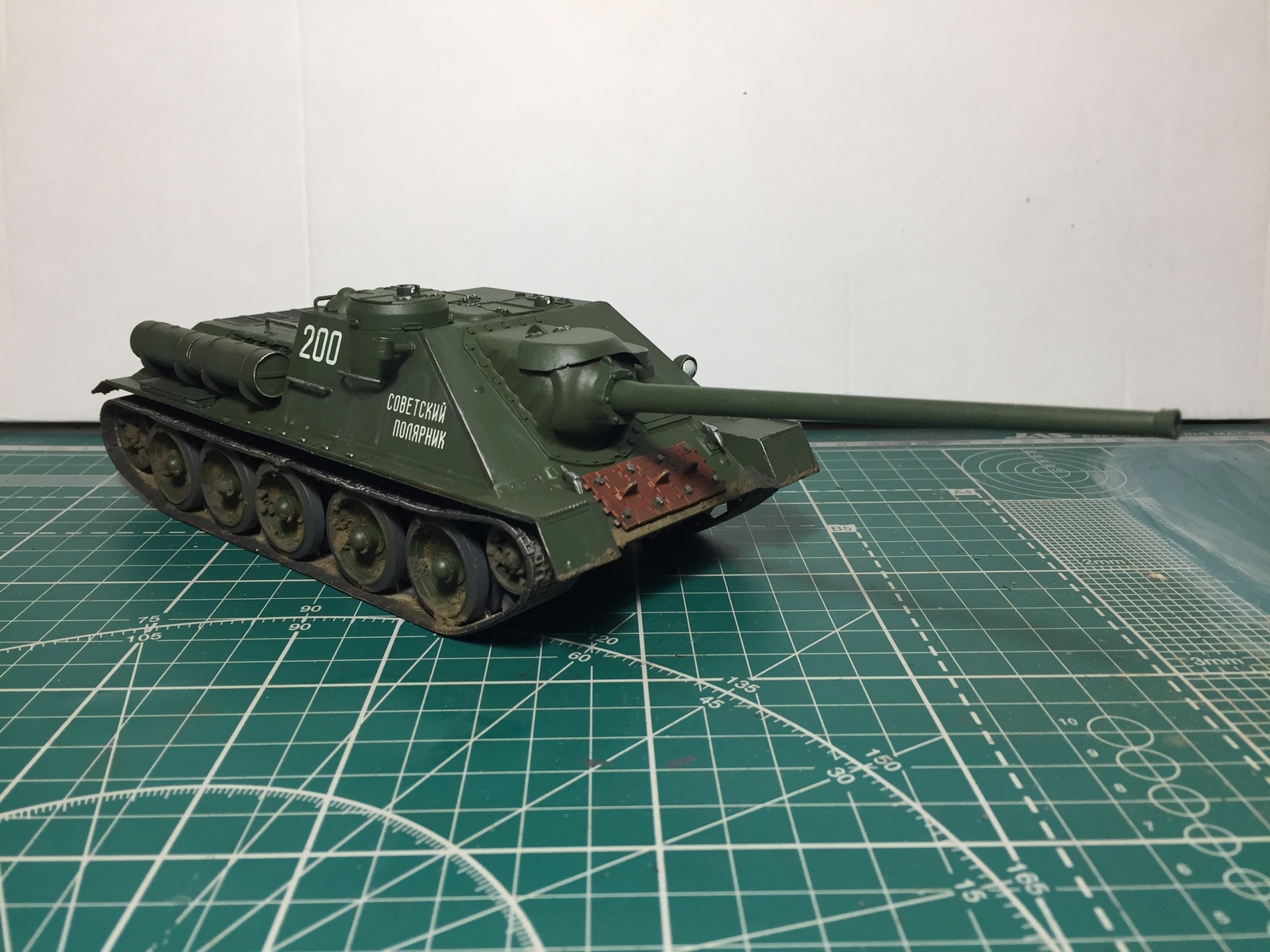 SU-100 from Zvezda in 1:35 scale - My, Su-100, Stand modeling, Modeling, 1:35, Painting, the USSR, Longpost