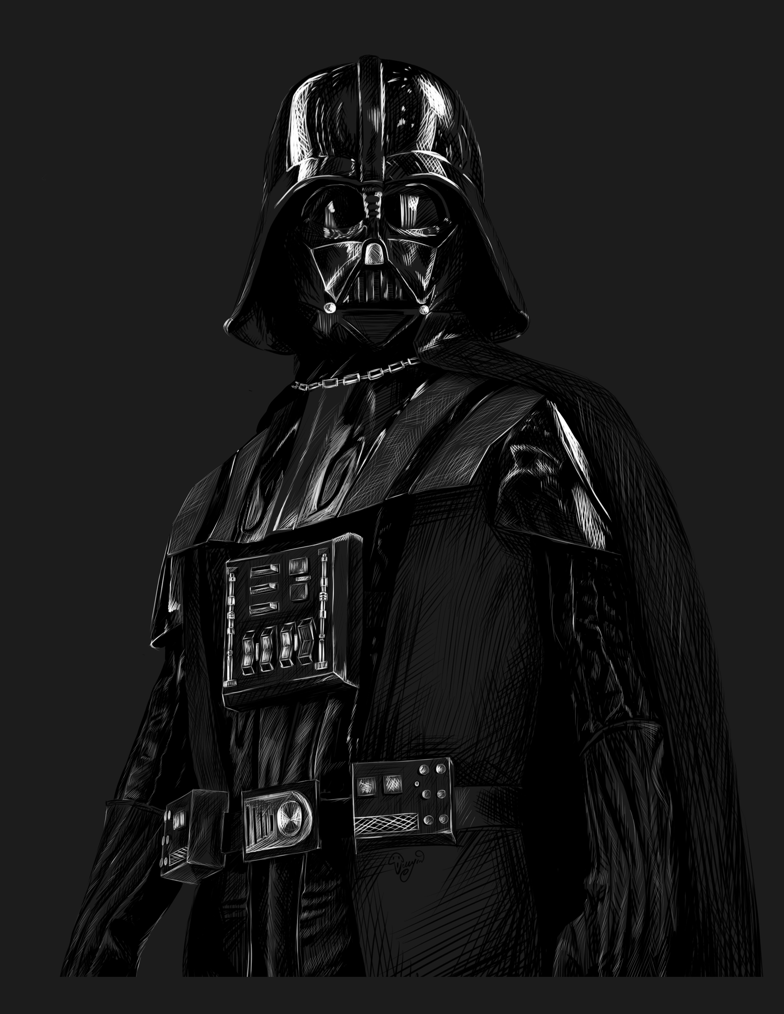 The Dark Lord - My, Darth vader, Star Wars, Drawing, Digital, Presents