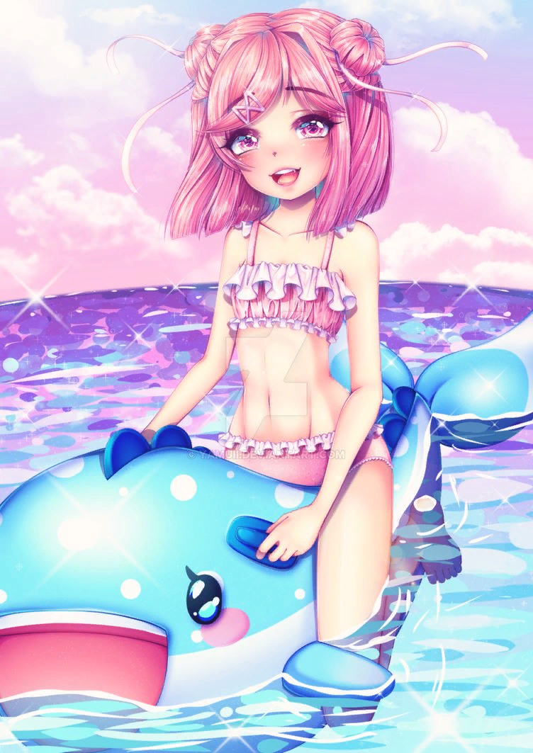 Natsuki at the beach | Пикабу