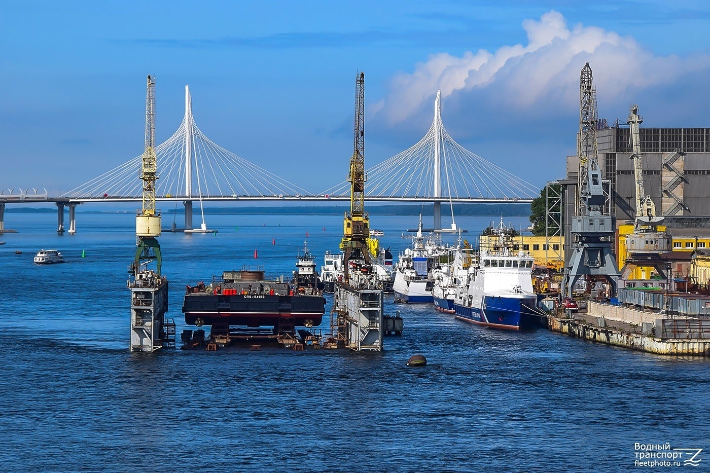 SPK-54150 floating crane launched in St. Petersburg - Saint Petersburg, , Floating crane, , Vessel, Longpost, Tag